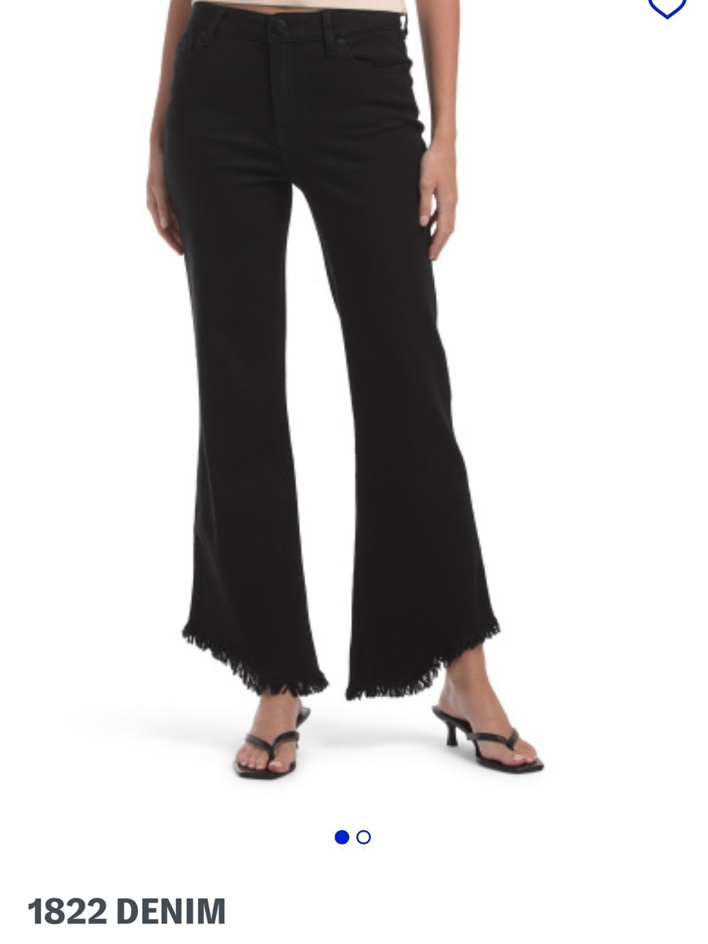 1822 Denim Black Frayed Hem Jeans